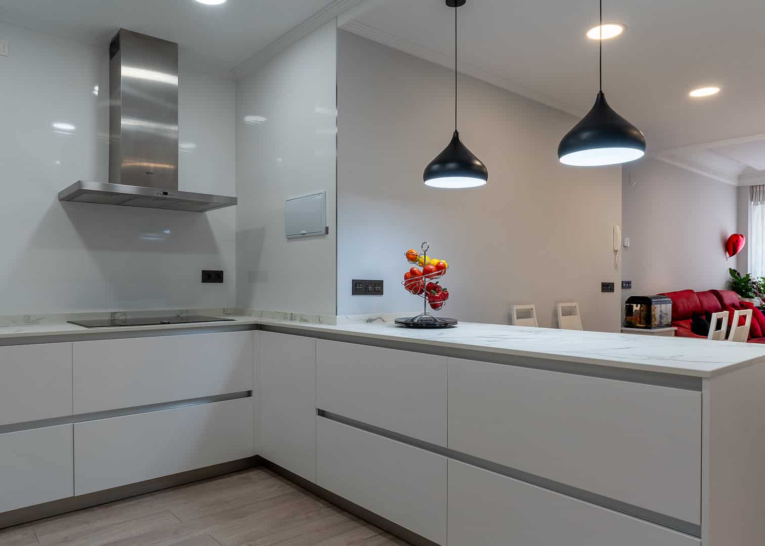 Cocina blanca sin tirador - Imagen 6